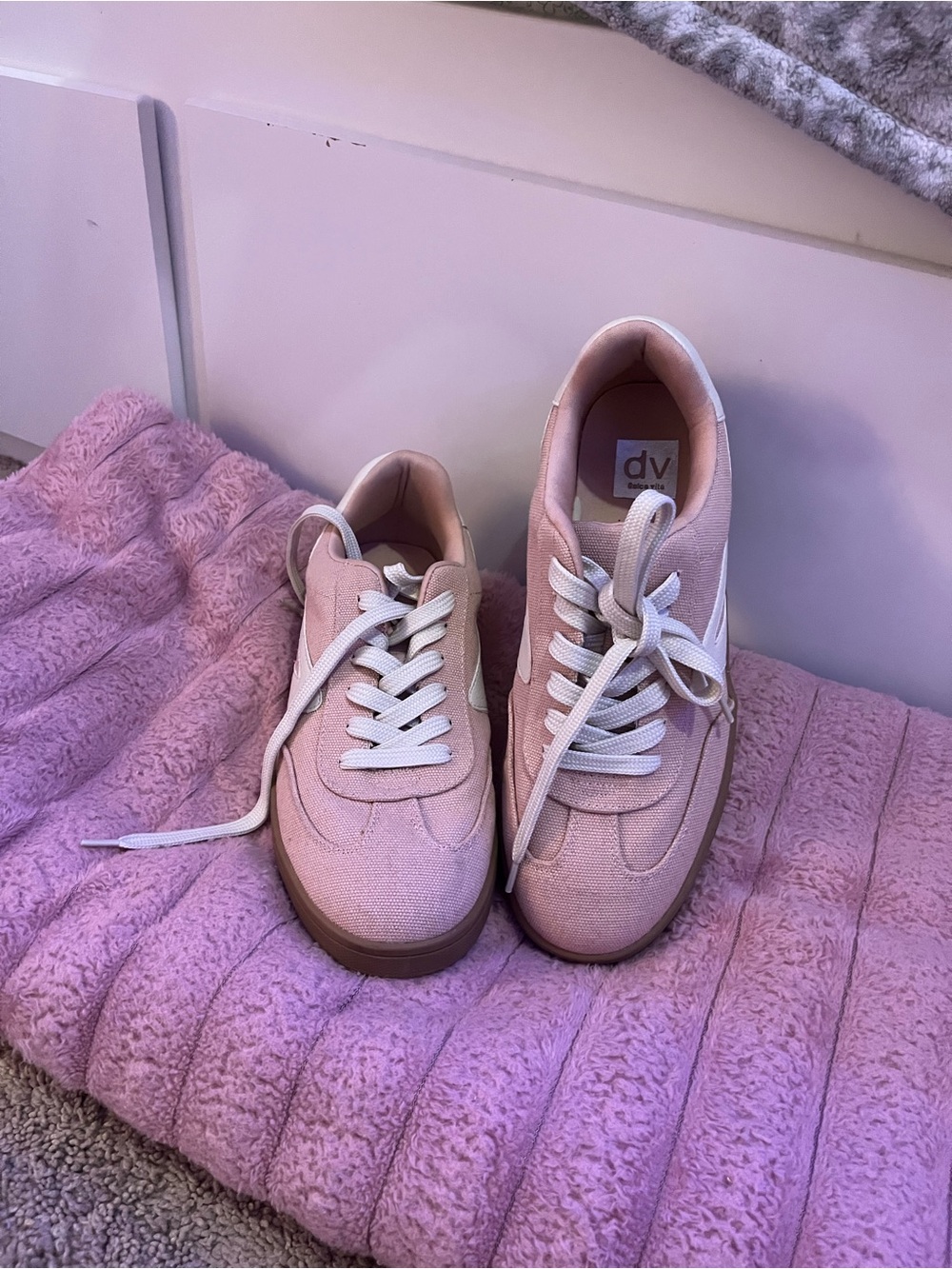 DV by Dolce Vita Pink Canvas Lace-Up Sneakers